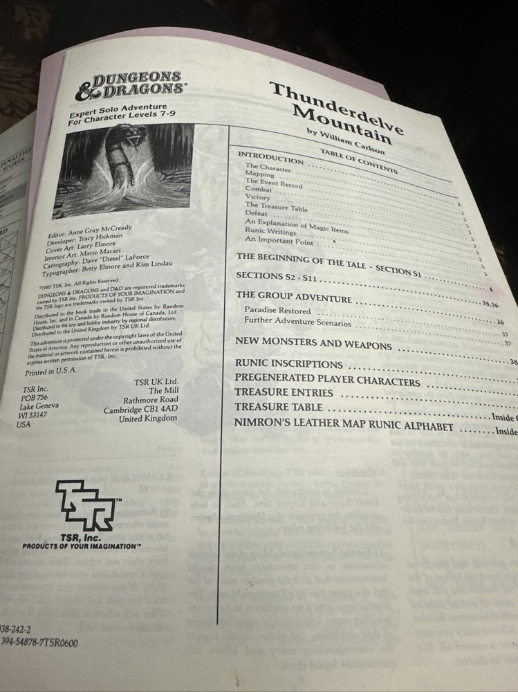 TSR Basic D&D Thunderdelve Mountain Fair+