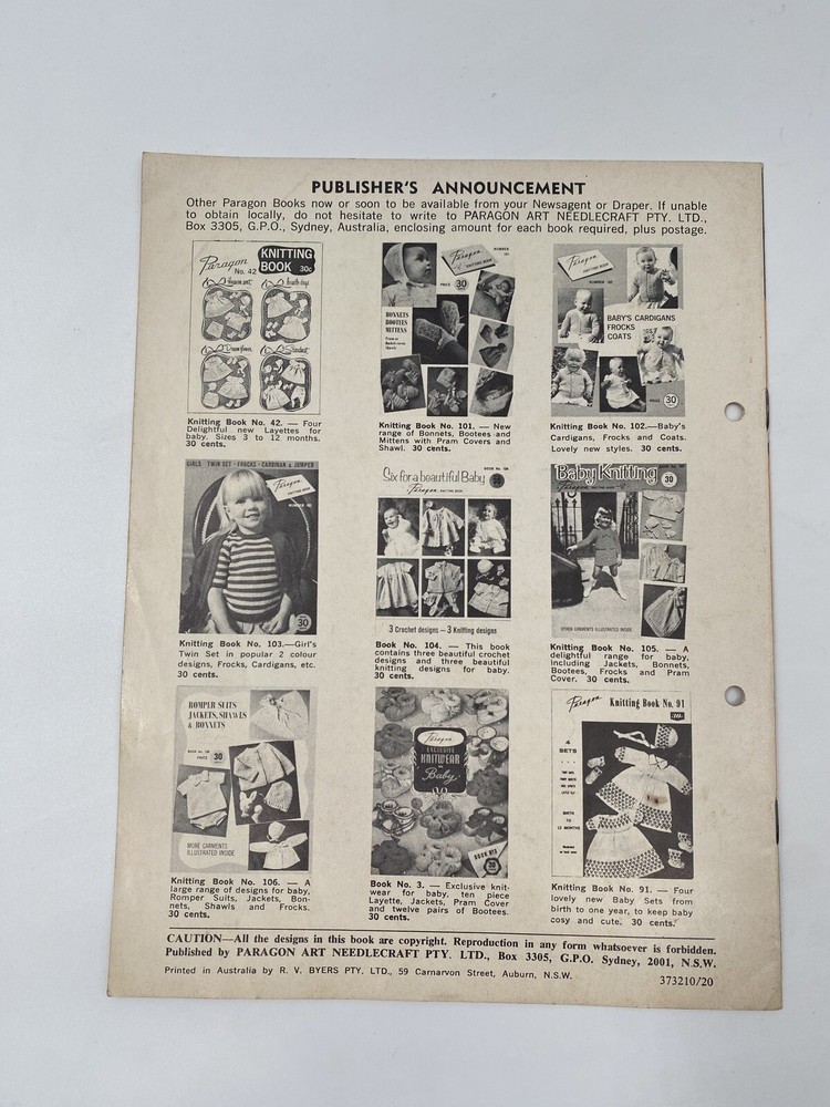 Paragon 100 Childrens Babies Cardigans Vintage Knits Patterns