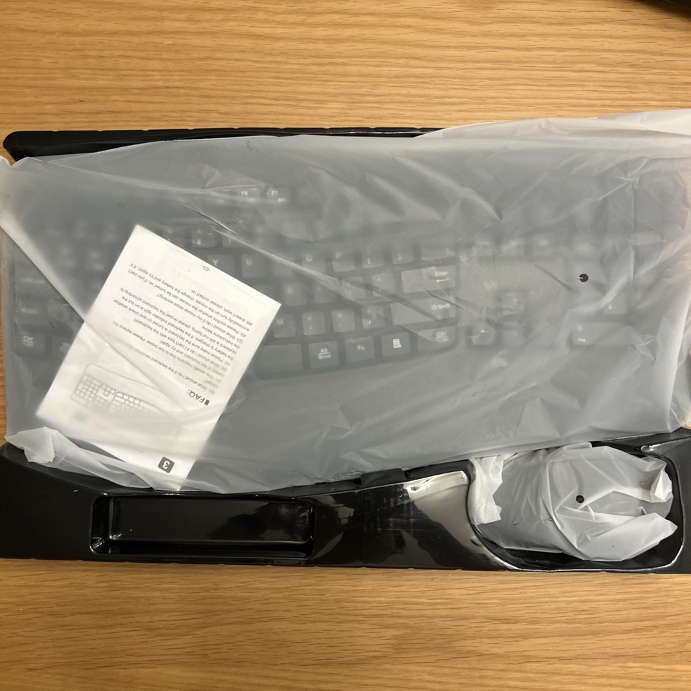 Wireless Keyboard and Mouse Combo, 2.4G Full Size Wave Keys Ergonomic Keyboard