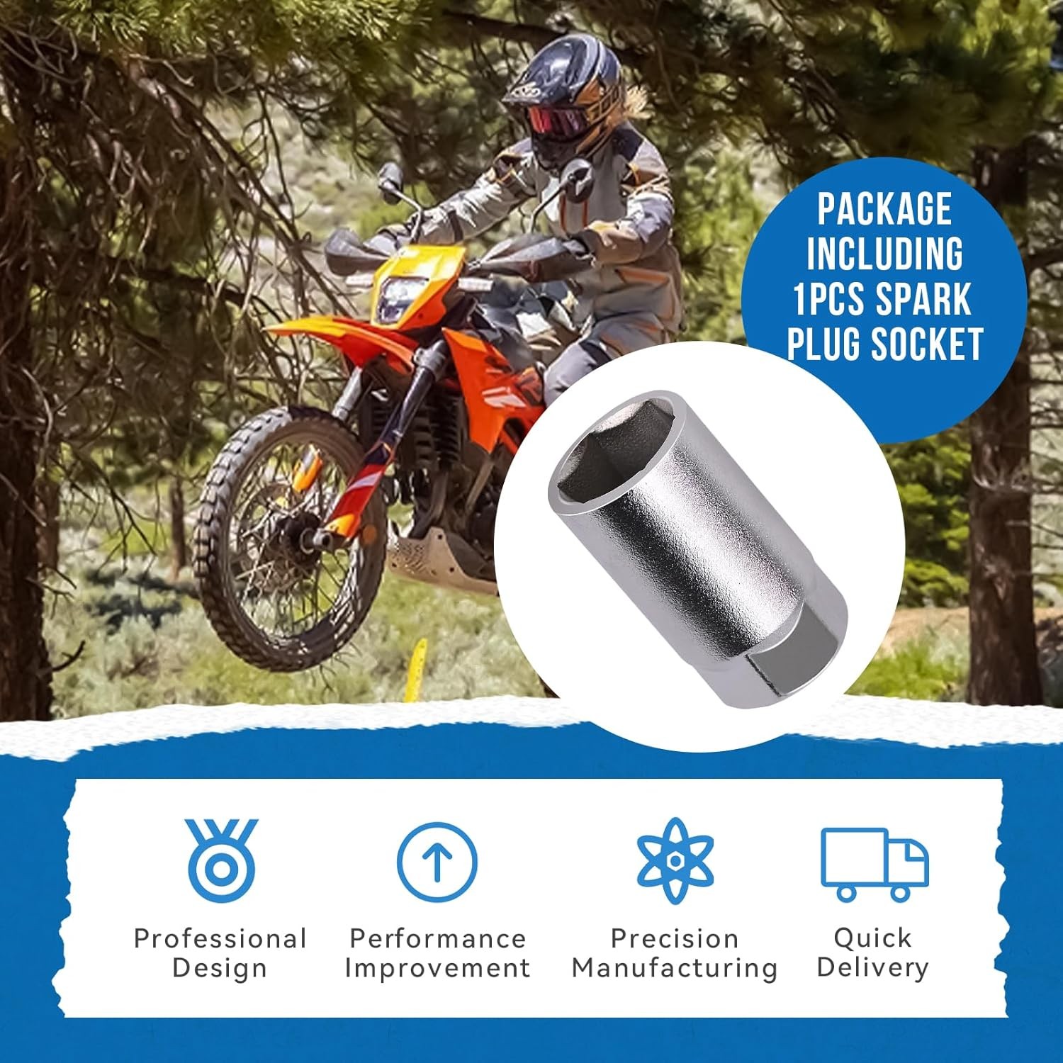 5/8" Spark Plug Socket For Headers, Snowmobiles, motoRcycles,For Tight Clearance