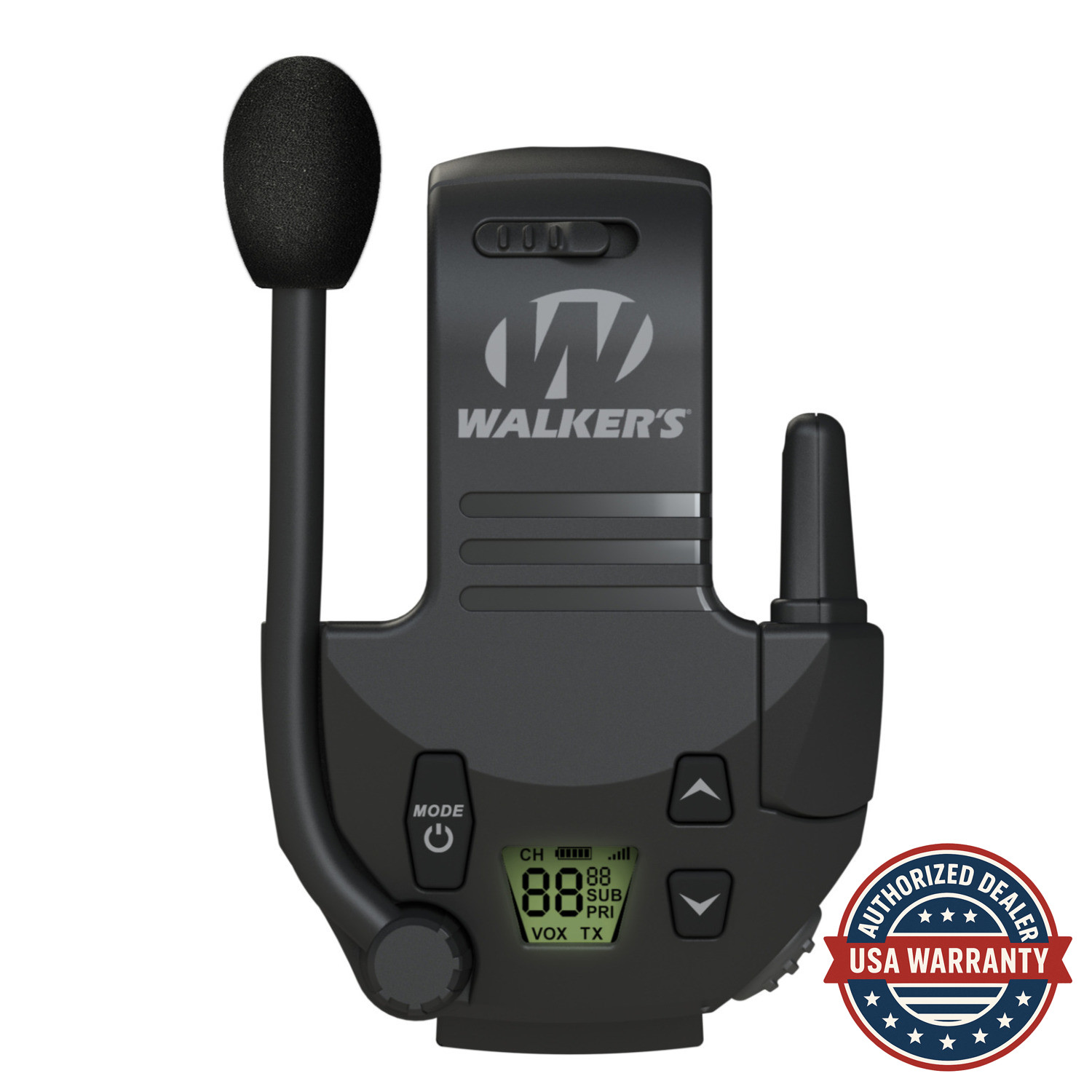 Walker's Tactical Hunting Walkie Talkie Integrates Razor Muffs 2 Mile Range
