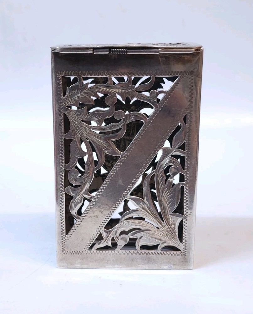Mexico Aztec Sun Sterling Silver 925 Engraved Cigarette Case