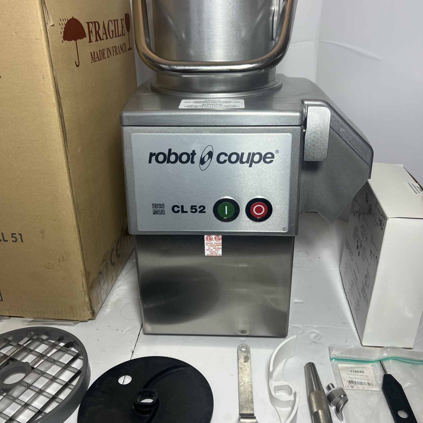 Robot Coupe CL 52 E Series E Continuous Feed Vegetable / Food Processor W/ Discs