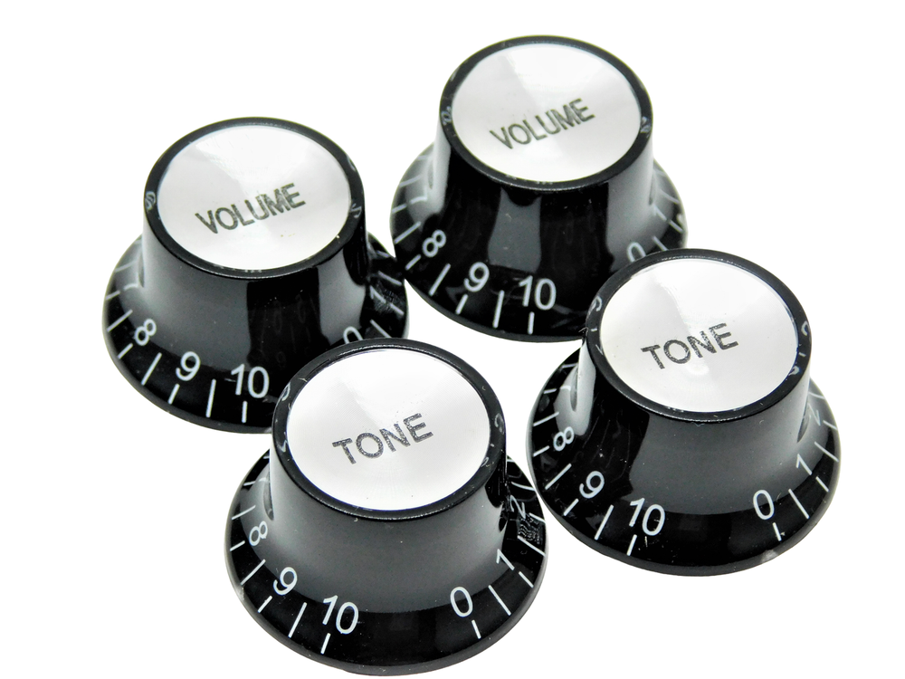 Electric Guitar Knobs Top Hat Control Les Paul Volume Tone Black Metric LP
