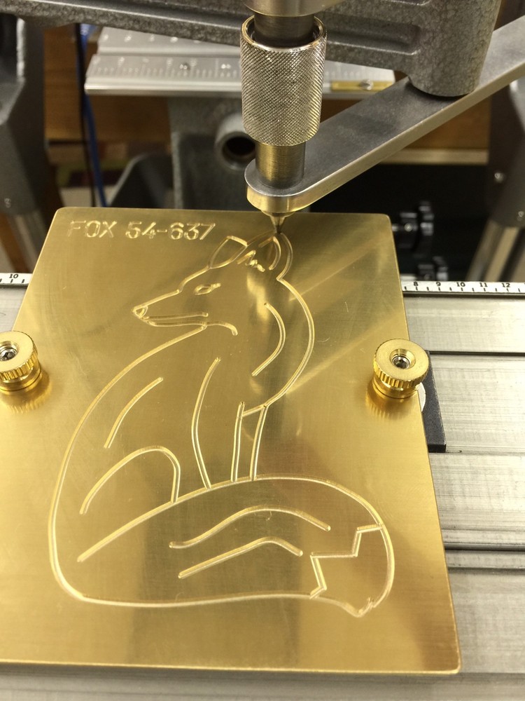 SITTING FOX MASTER TEMPLATE FOR NEW HERMES ENGRAVER SOLID BRASS ENGRAVING