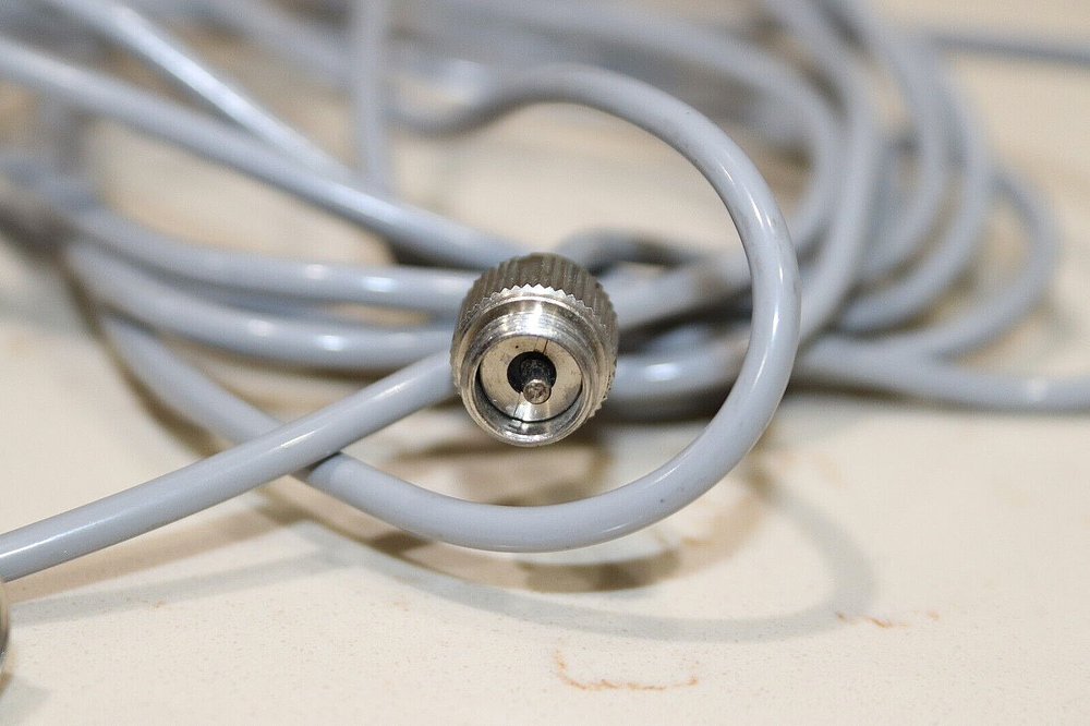 Vintage 10 foot Flash Synch cable threaded