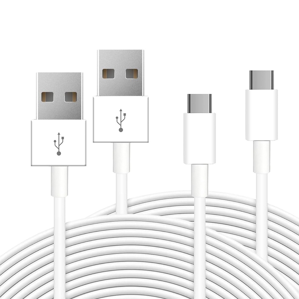 [2 Pack] 16.4ft/5M Power Extension Cable for Any USB-C Enabled 2-Pack, White