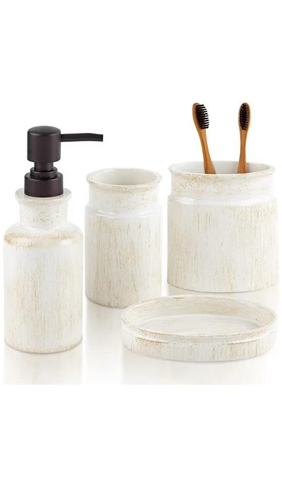 Creative Scents Rustic Luxe 4 Piece Bathroom Accessories Set