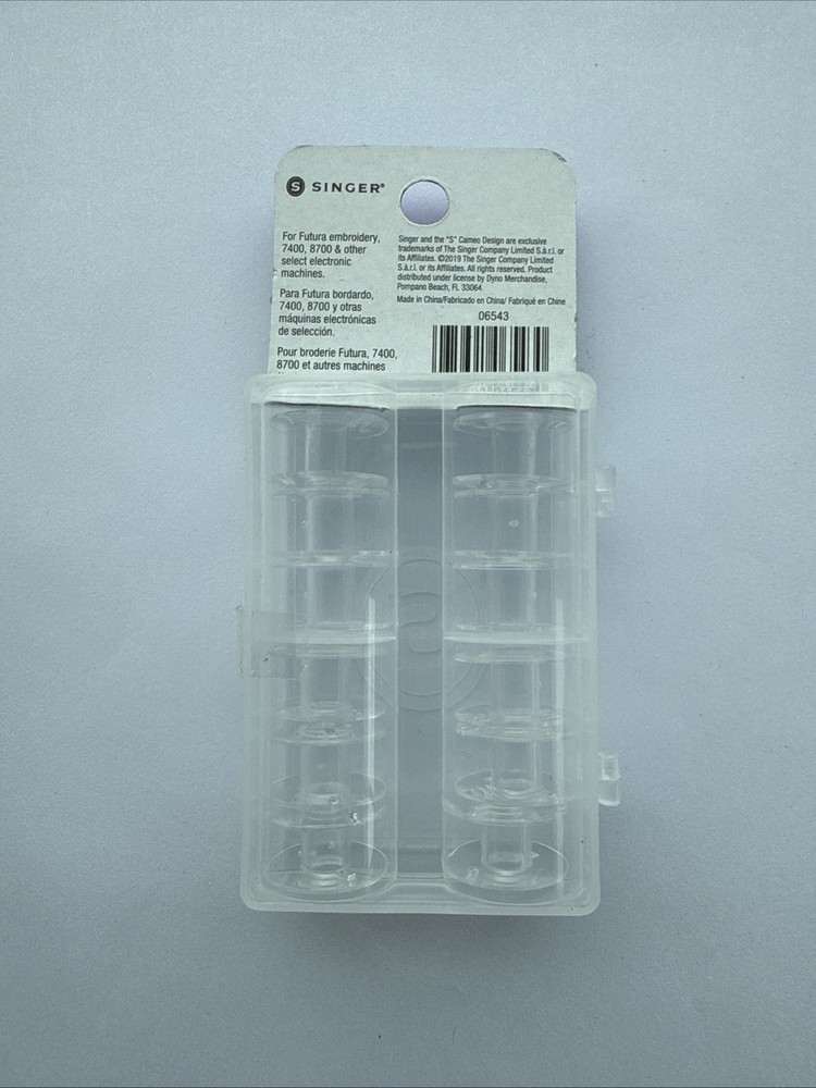 Singer Notions 6543 Transparent Plastic Class 15J Bobbins-12/Pkg