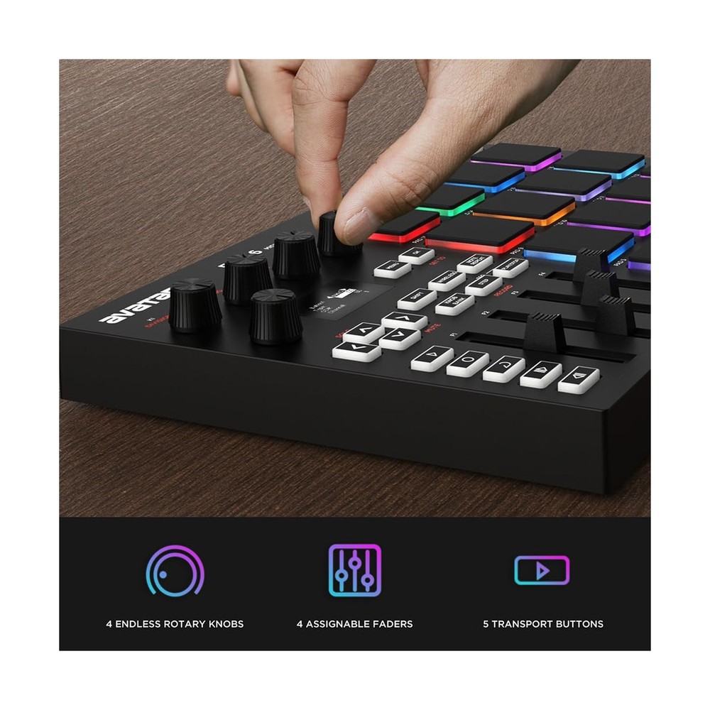 EMP16 MIDI Pad Controller Beat Maker Machine With Bluetooth, 16 RGB Velocity ...