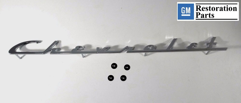 1954 54 Chevy Chevrolet Car Chrome Trunk Emblem Script Bel Air 210 150 Licensed