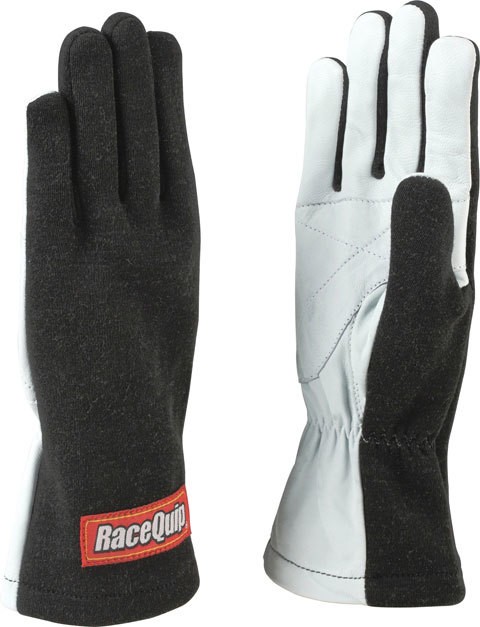 RaceQuip 350 Series 1 Layer Nomex Non SFI Basic Race Gloves Black X-Large