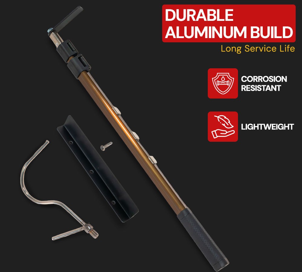 Extendable Truck Bed Cargo Grabber Tool 25"-60" Telescoping Pole with Y-Hook