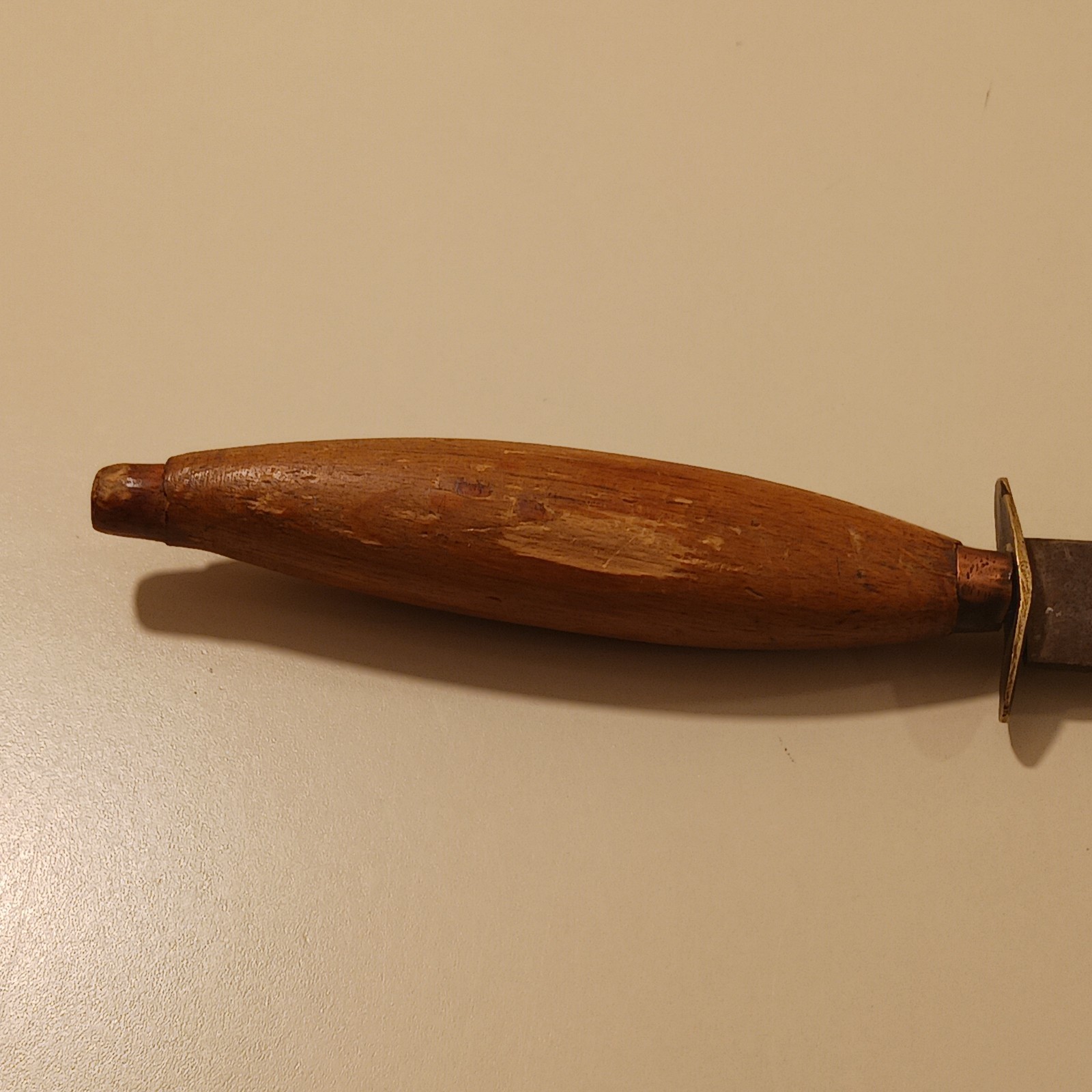 Vintage Bowie Knife Fixed Blade Hunting Survival Wood Handle Brass Bolster Gear