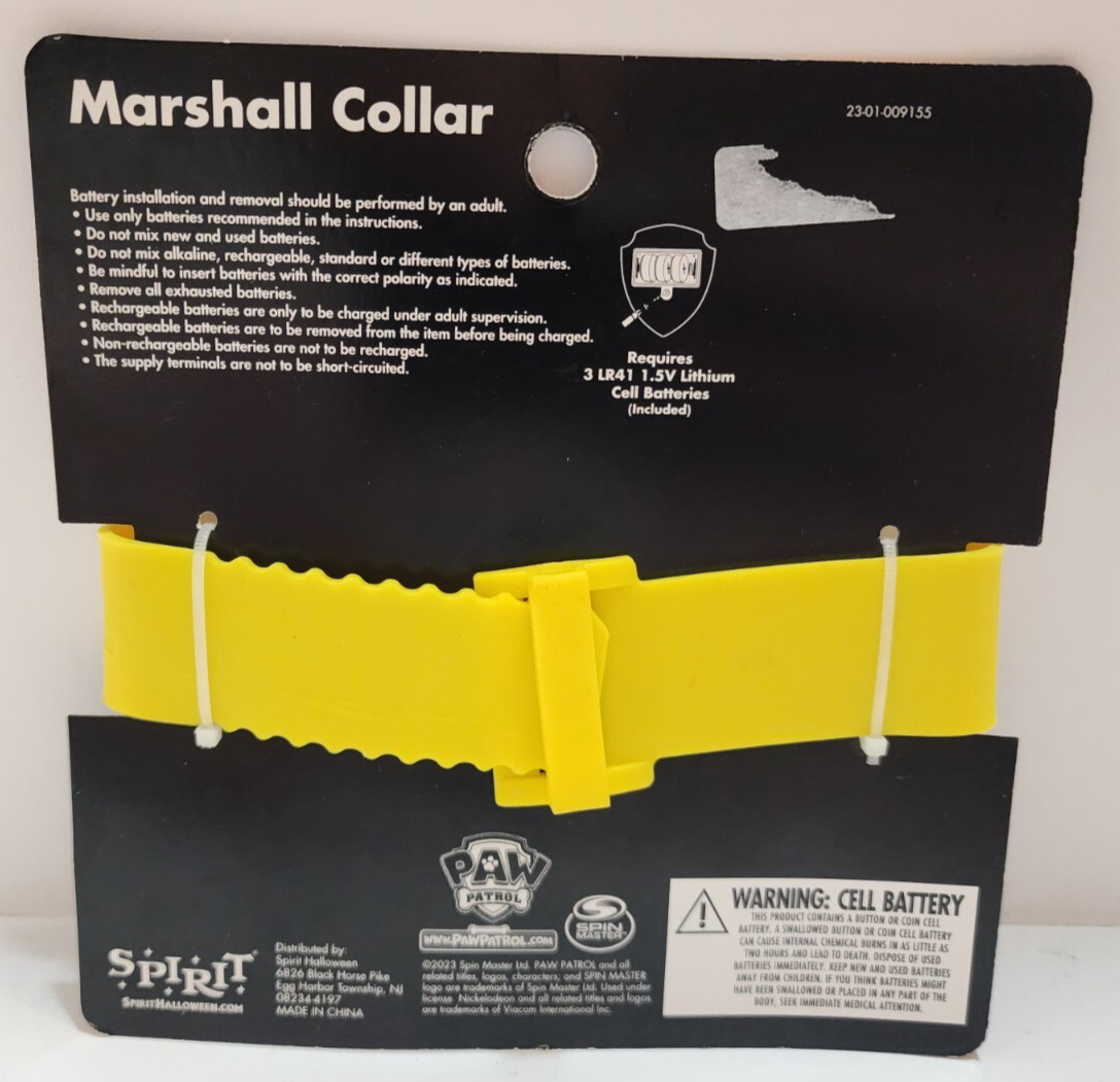 Paw Patrol Marshall Collar Light Up Spirit Halloween Costume Cosplay Brand New