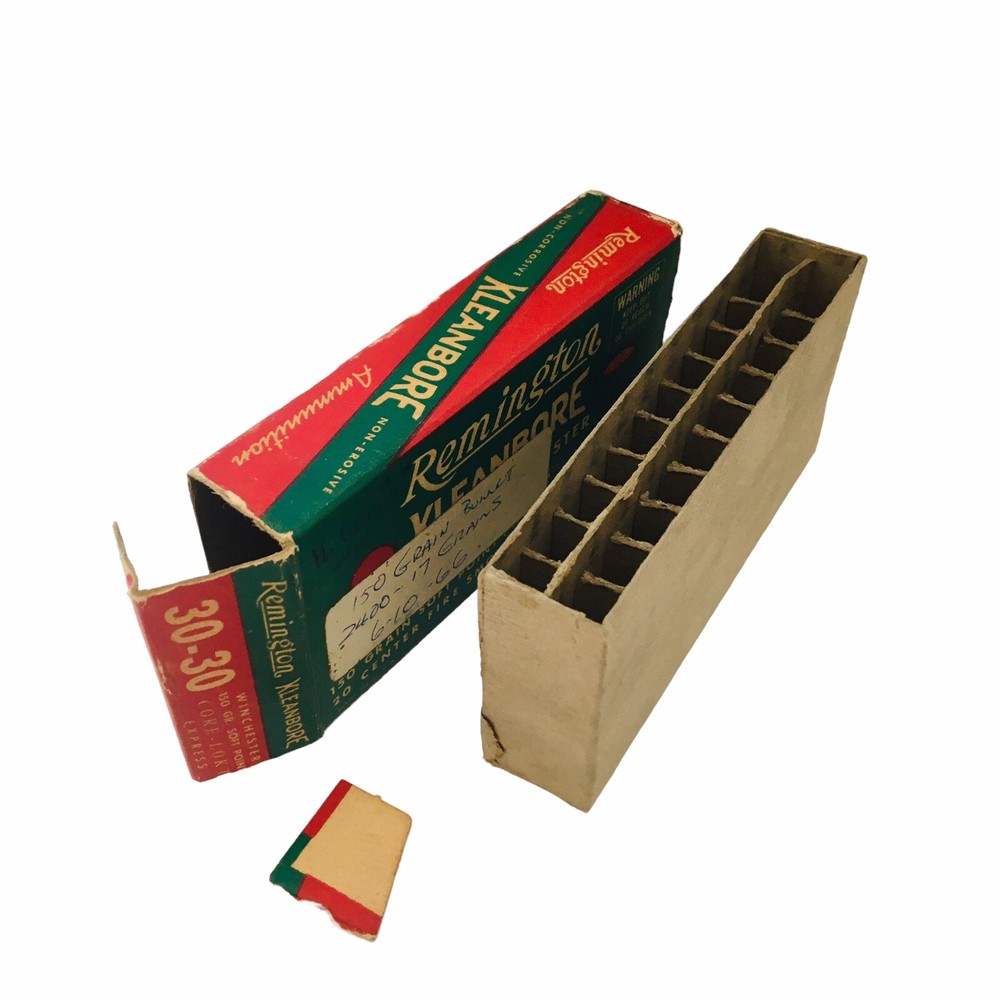 Vtg. Remington Xleanbore Shot Shell Ammo Empty Box 30/30 w/Insert Empty