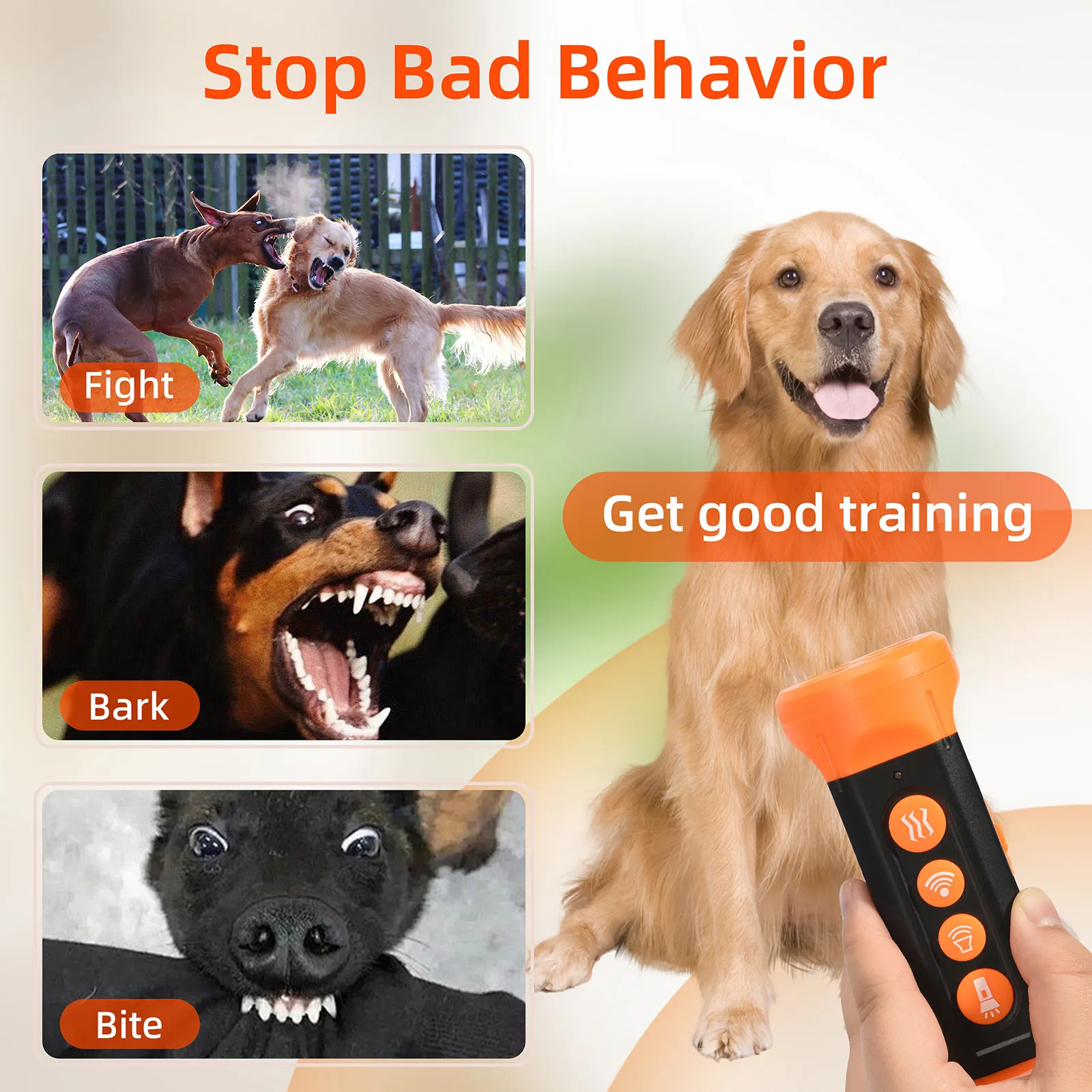 2025 Smart Ultrasonic Dog Trainer – 4X Speaker Anti-Bark Repeller