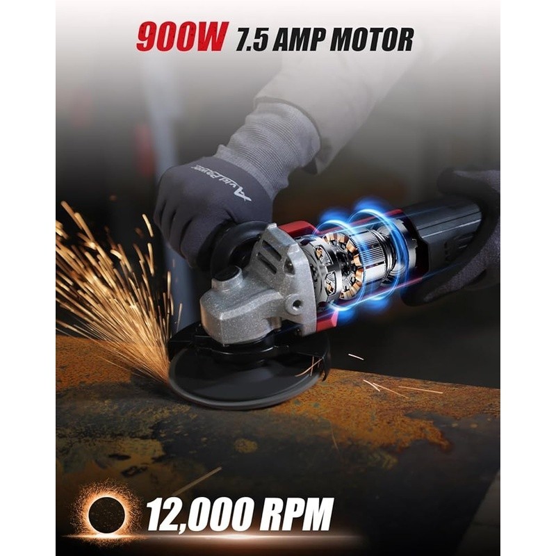 7.5 Amp Electric Angle Grinder Tool Cutting Grinding Polishing Adjustable Guard