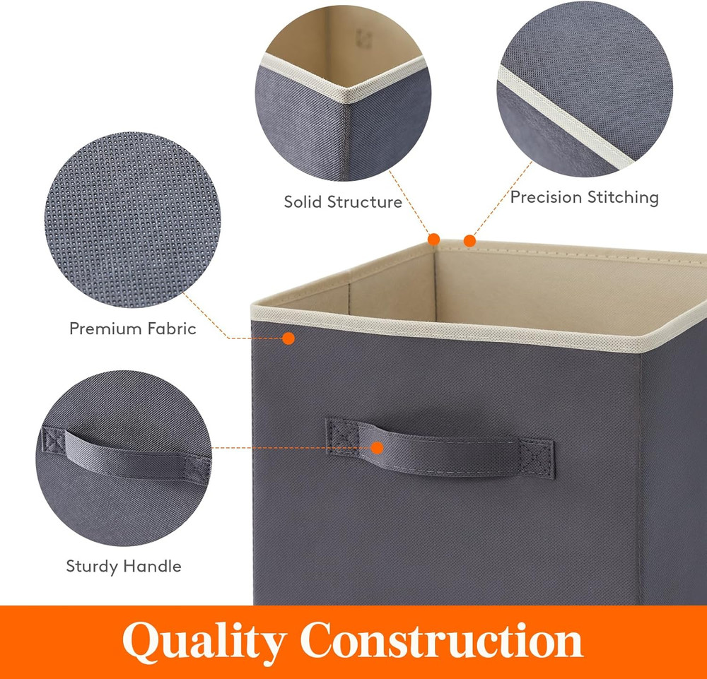 Storage Cubes, Foldable Decorative Fabric Storage Baskets for Organizing Home Or