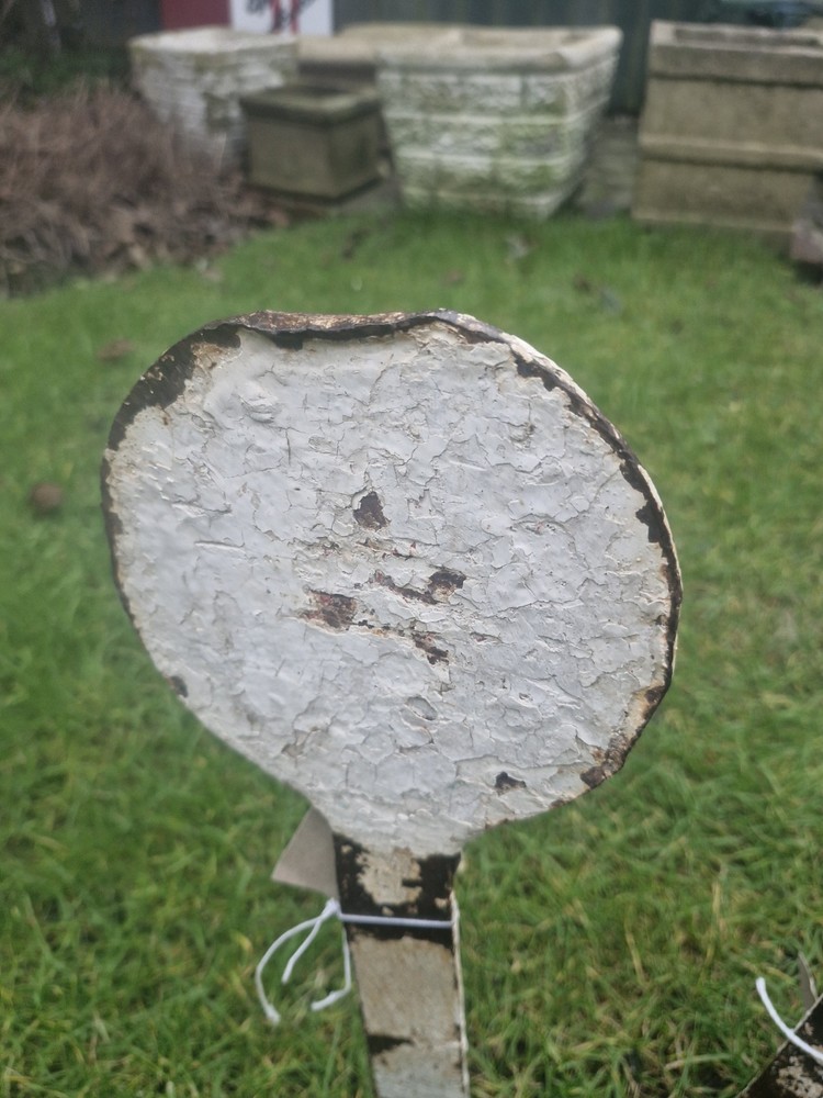 Pair Victorian Cast Iron Markers Original Paint