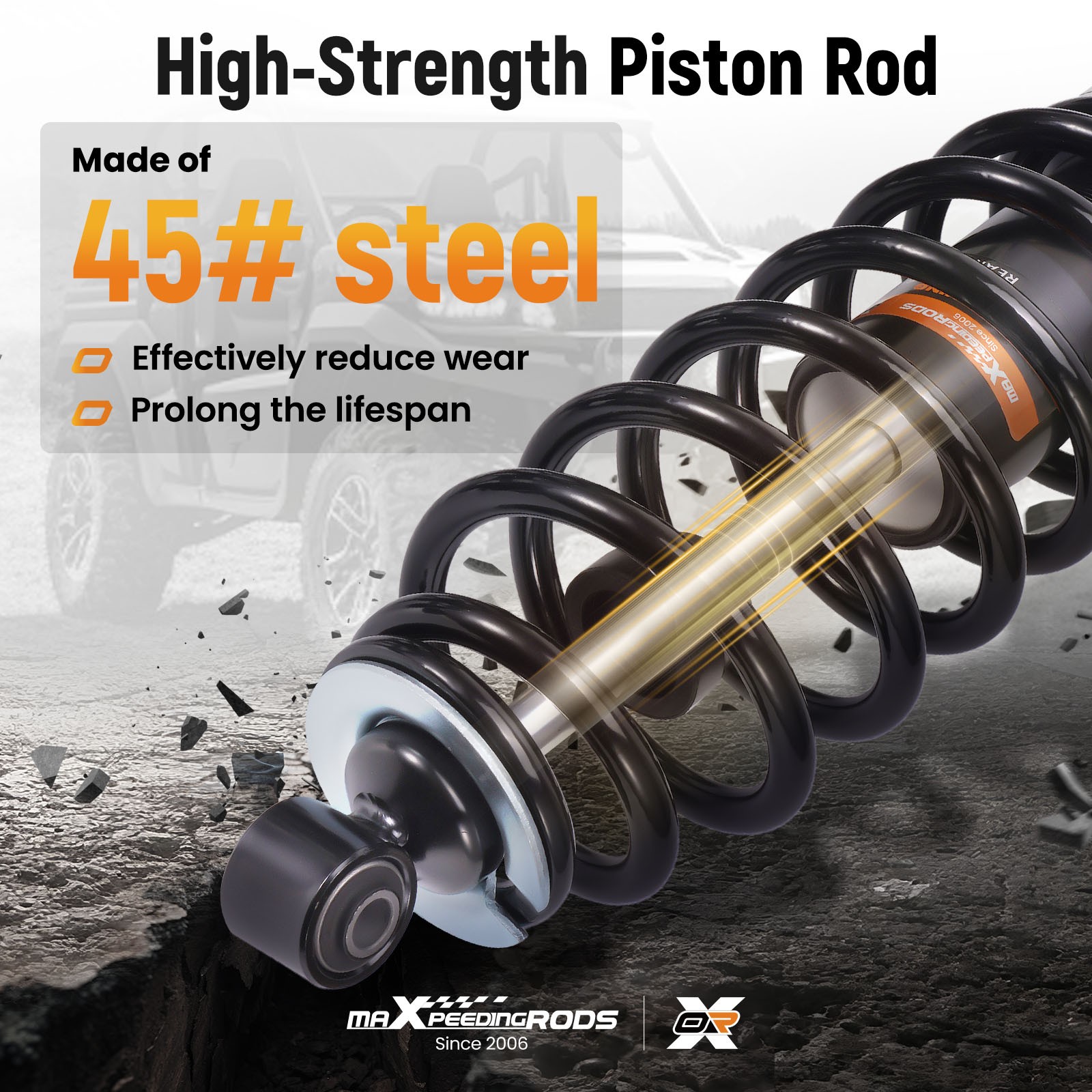 2pcs Rear Shocks for Polaris Sportsman 500 2005-2014 570 2014-2025 7043100