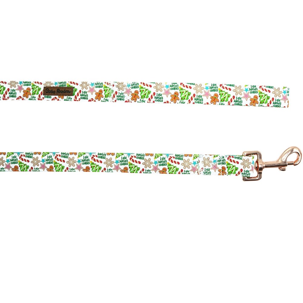 Dog Leash - Christmas & Holiday Print Gingerbread Man Pattern Comfortable Pad...