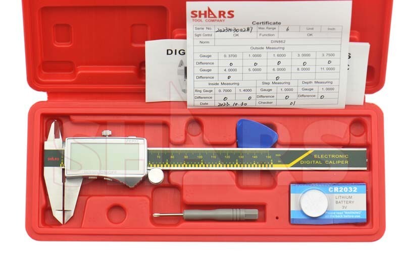 SHARS 6" / 150mm Large LCD Electronic Digital Caliper .0005” New ^]