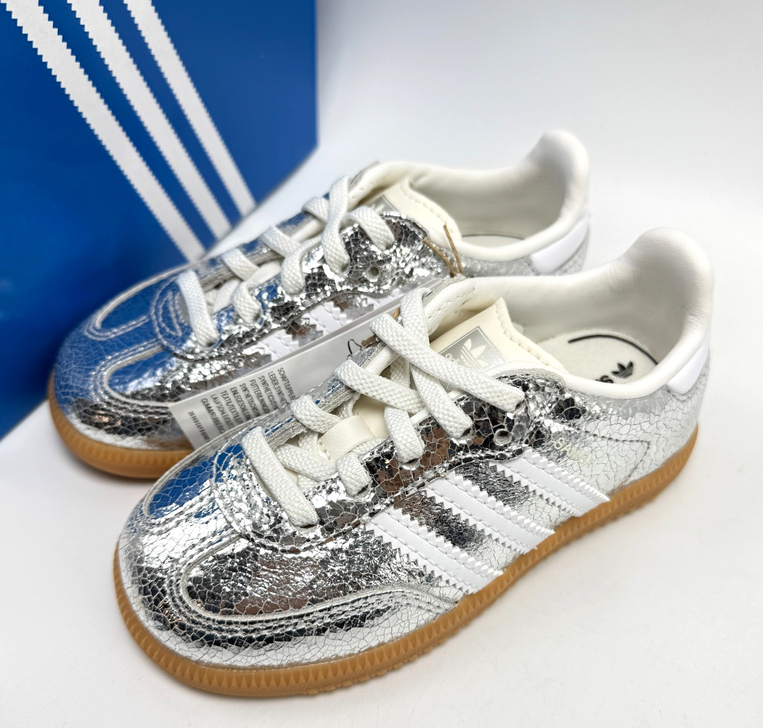 ADIDAS Samba OG EL I Silver JS2096 Toddler shoes 5-9K