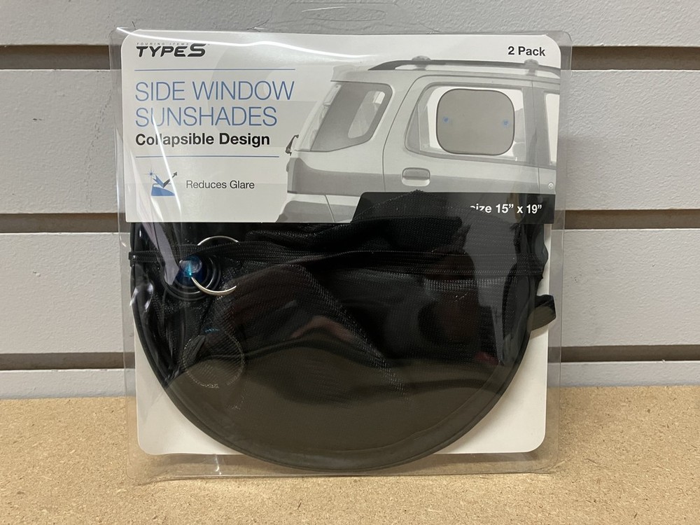 Type S Side Window Sunshades Collapsible Design Black New