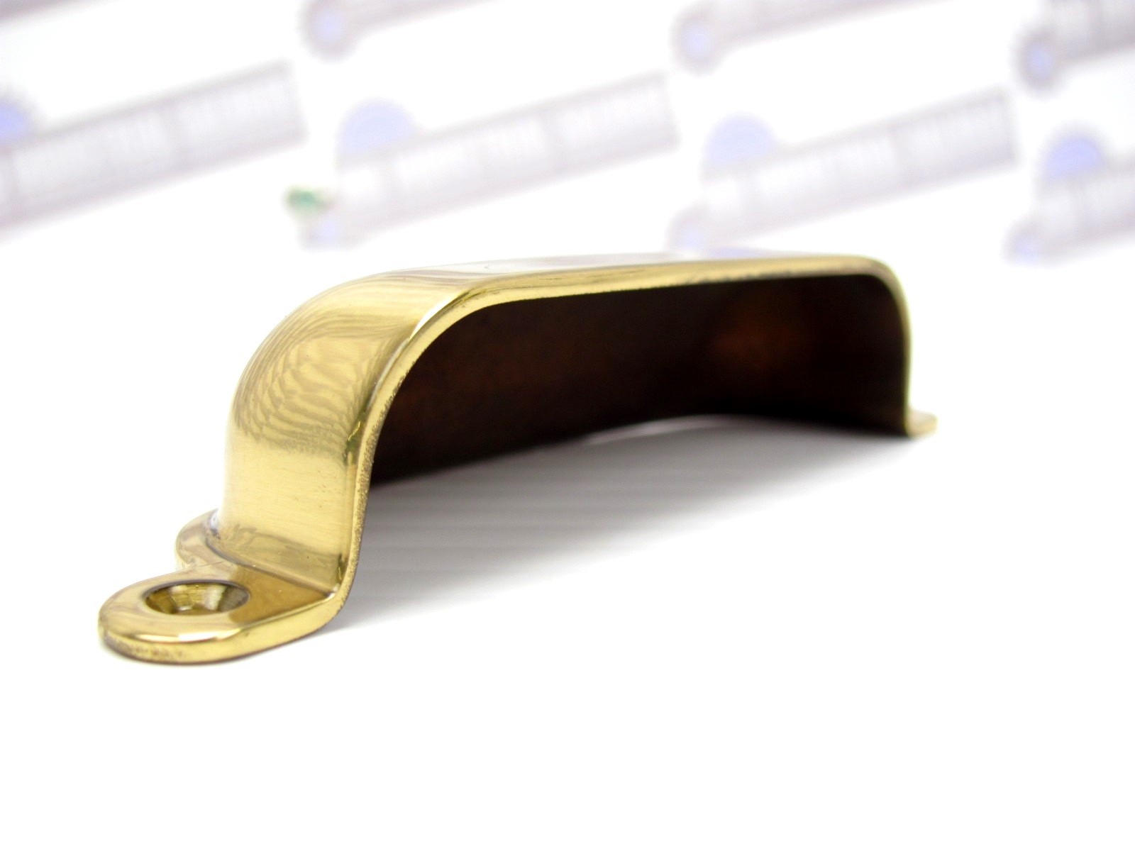 (SALE) Heavy Duty POLISHED - SOLID BRASS - 4" PULL HANDLE KNOB w/SCREWS - (NEW)