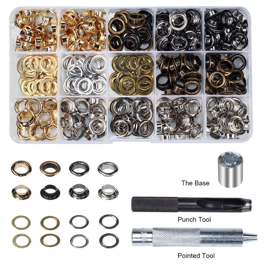 200 Sets - Grommet Eyelets 8mm 5/16" Inside Diameter 600# with Setting Tool C...