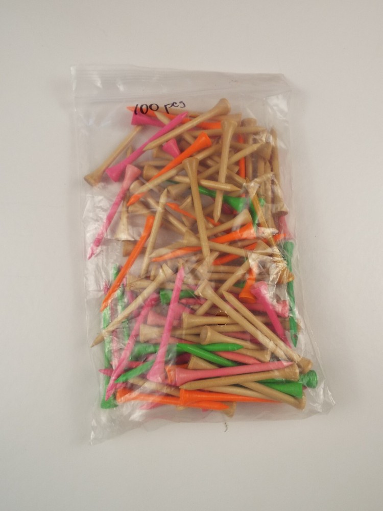100 Golf Tees Size 2.75 Inch Multi-Colors