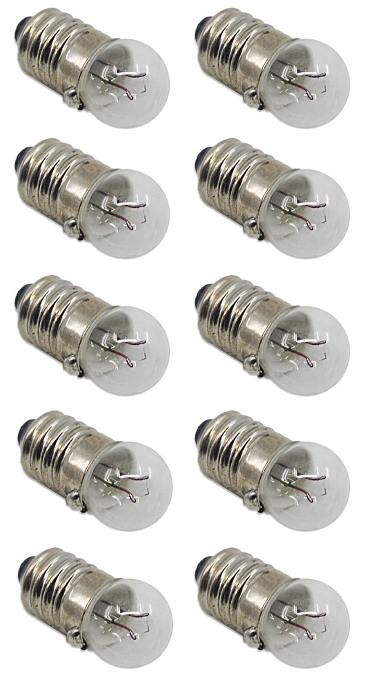 10PK Flash Lamp Bulbs, Round - 4.5V with M.E.S. Cap - Eisco Labs