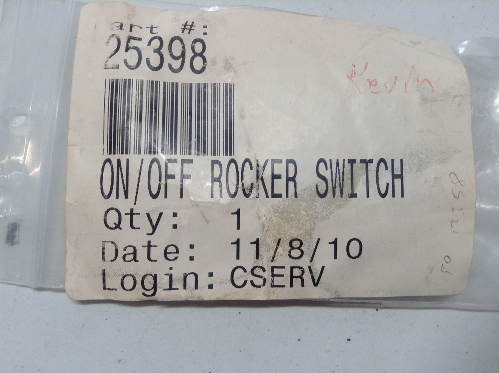 25398 Heatilator ON/OFF Switch