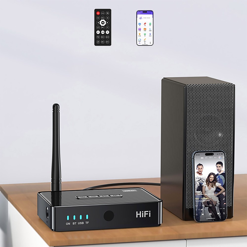 3in1 Bluetooth 5.1 Receiver Wireless NFC to RCA Stereo Audio Amplifier Adapter E