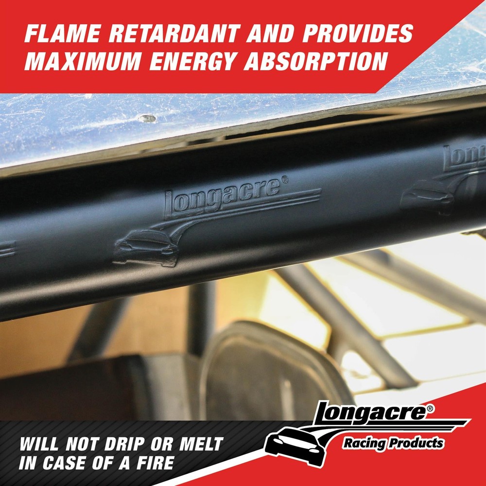 Longacre® 52-65182 High Density Mini Roll Bar Padding 3ft Blk