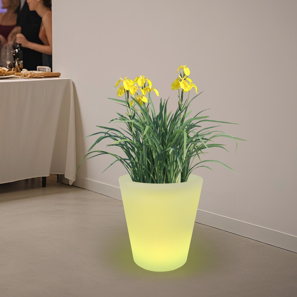 LED Planter Pot Light, Rechargeable LED Flower Pot Light with Remote