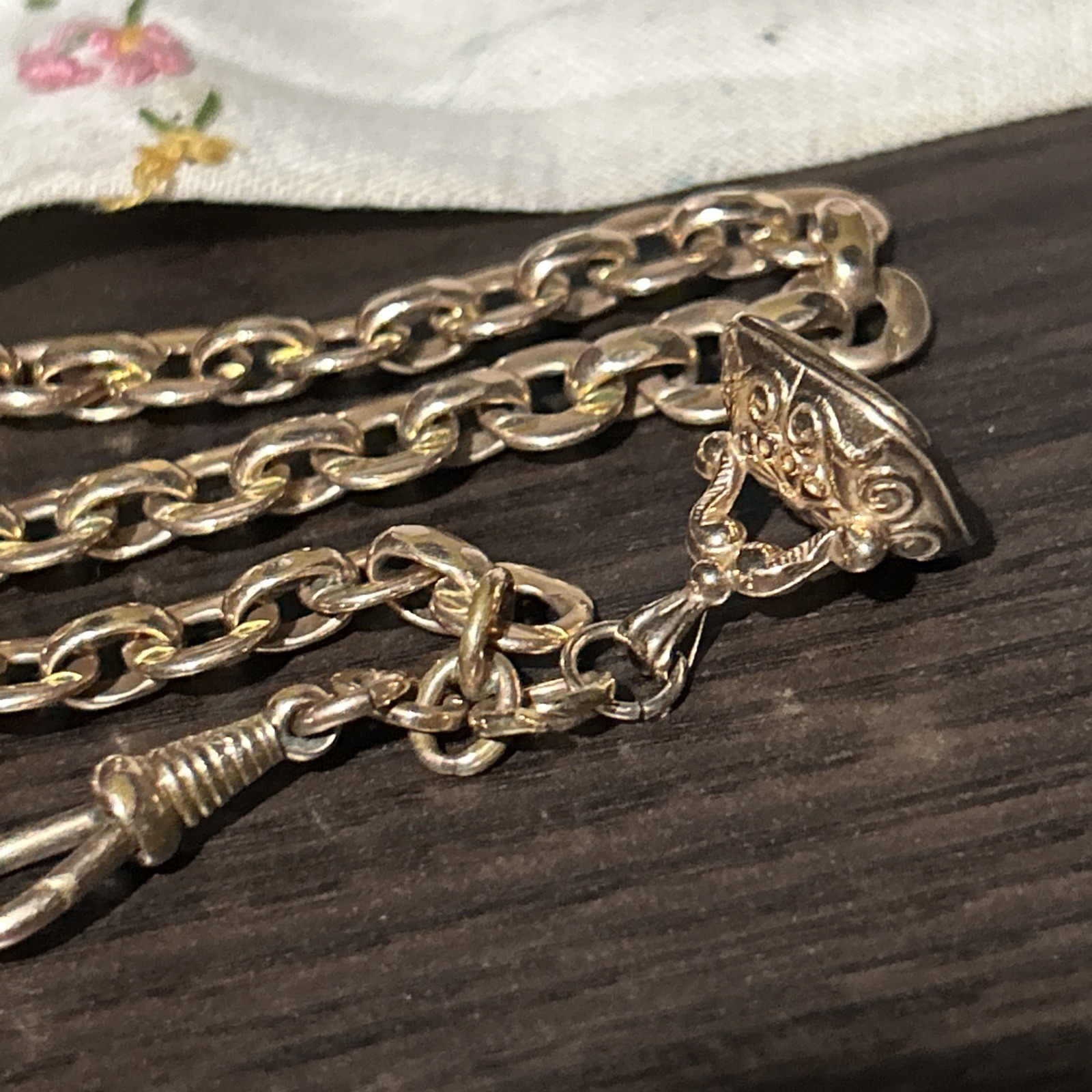 Vintage London FM Fob 9ct 375 Solid Gold Onyx Wax Seal GF Charnier Watch Chain