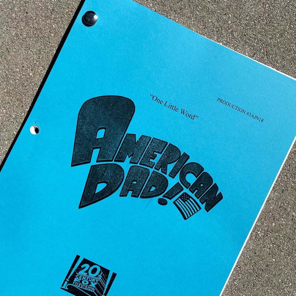 American Dad Original 2007 Production Used Table Draft Script One Little Word