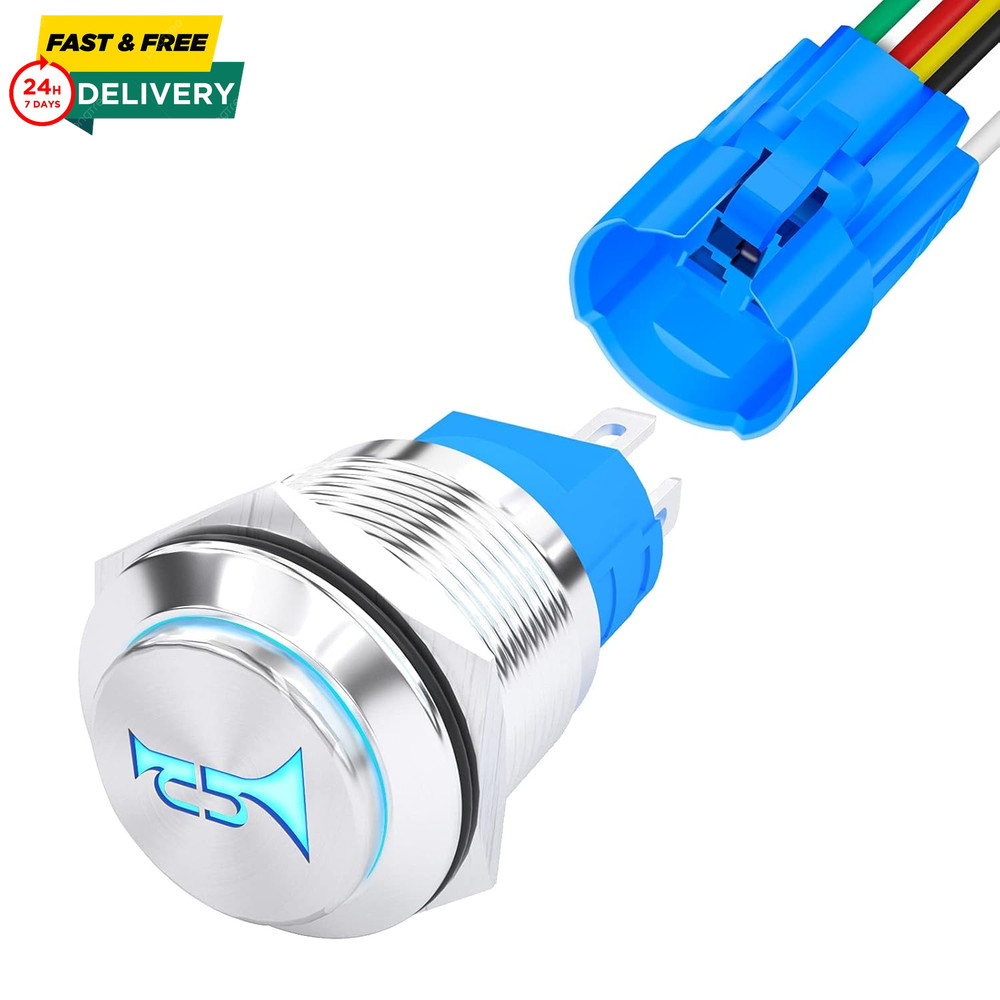 Horn Button Switch 12 Volt Momentary Push Button Switch 12V Air Horn Button