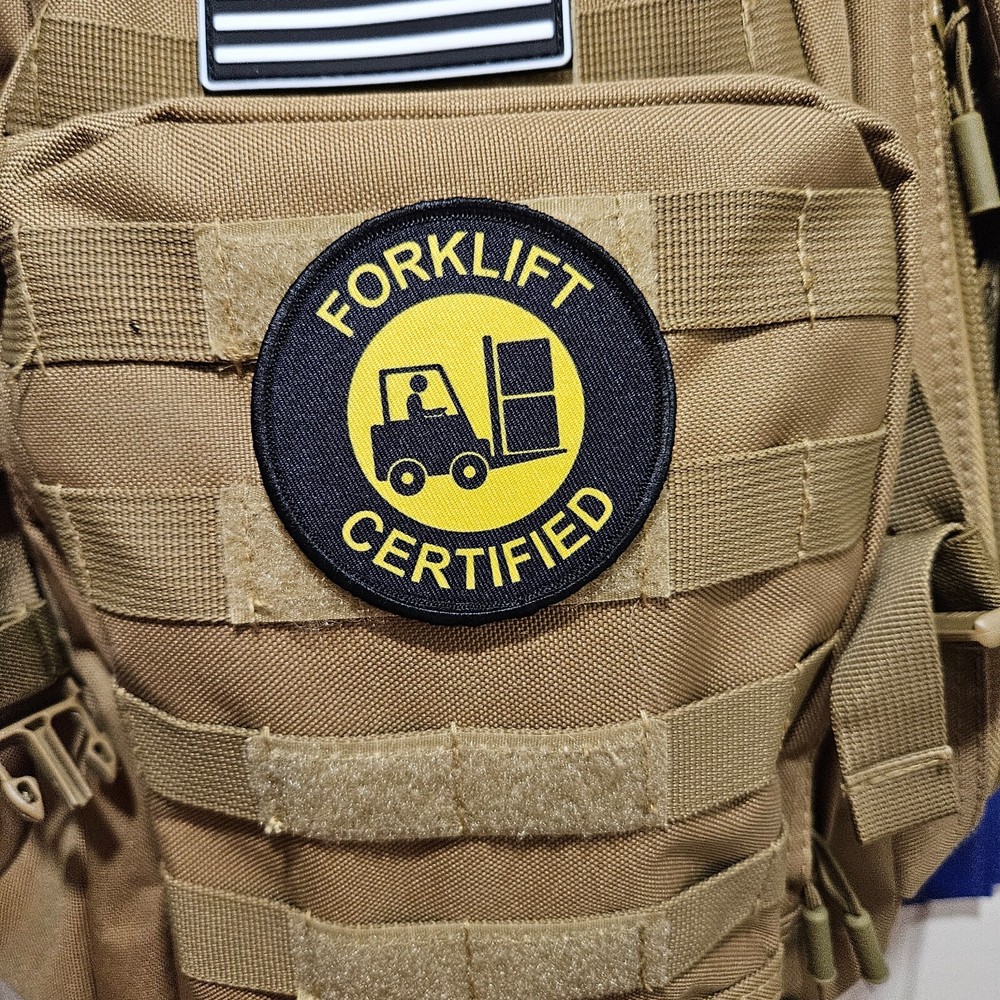 Forklift certified meme 3" circle hook & loop tactical patch Funny edc