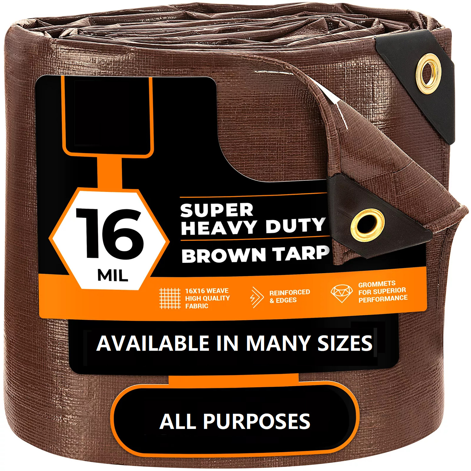 5/10/12/16/20 Mil Heavy Duty Poly Tarp Waterproof Tarpaulin Cover w/ Grommets