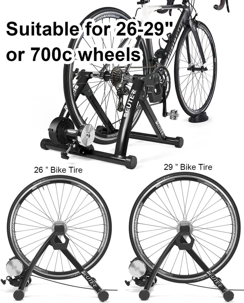 Indoor Cycling Trainer with Front Wheel Riser Block for Stable Ride Experience