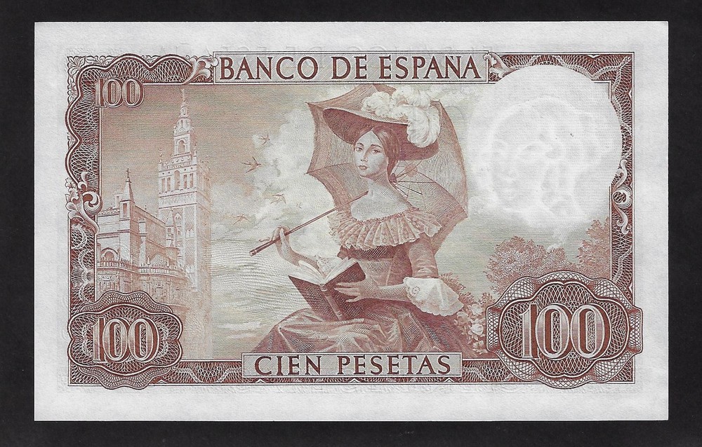 SPAIN 100 PESETAS 1965 P- 150 UNC