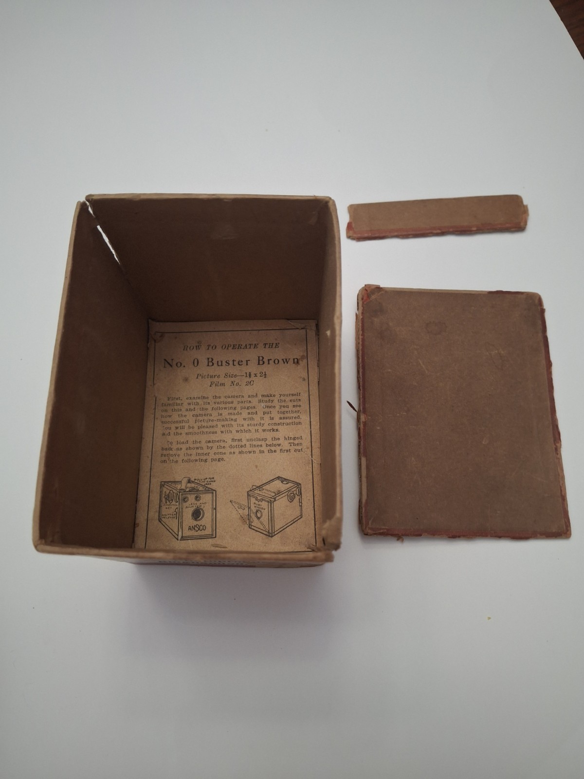 Antique Ansco No. 0 Buster Brown Special Box Camera With Original Box & Manual