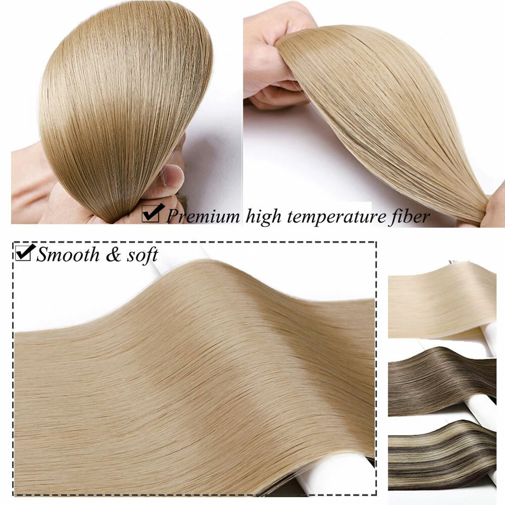 One Piece THICK 100% Real Natural Clip in Hair Extensions Full Head as human USA