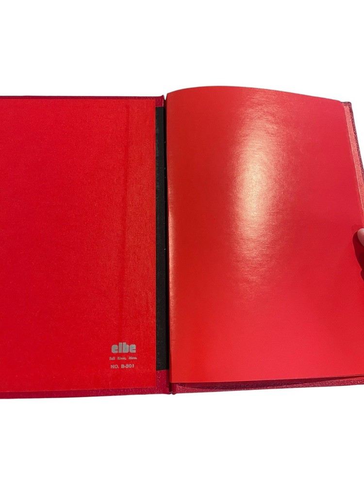 Vintage Red Elbe Postage Stamp Album Binder B-801 Fall River MA - Excellent Cond