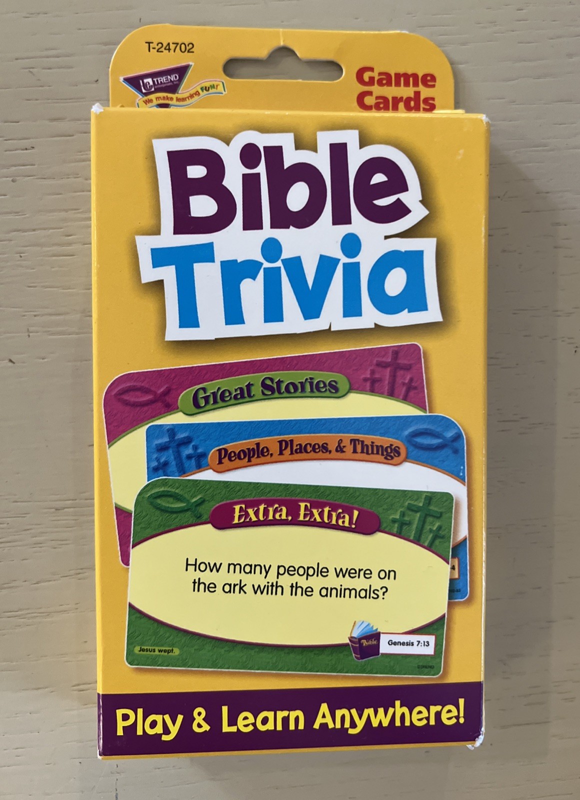Bible Trivia Card Game Cards/Challenge Cards ~New