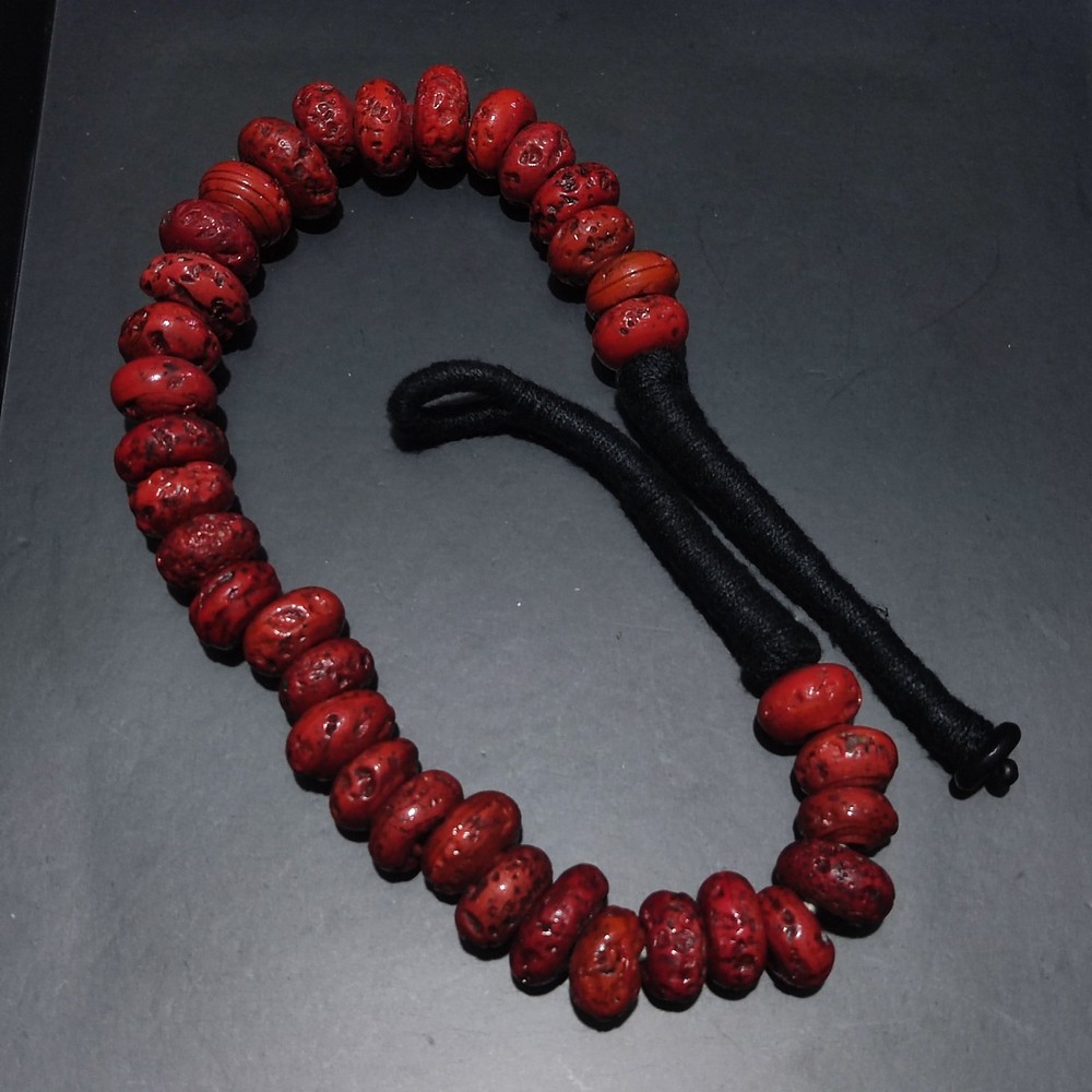 Red Glazed Handmade Woven Necklace