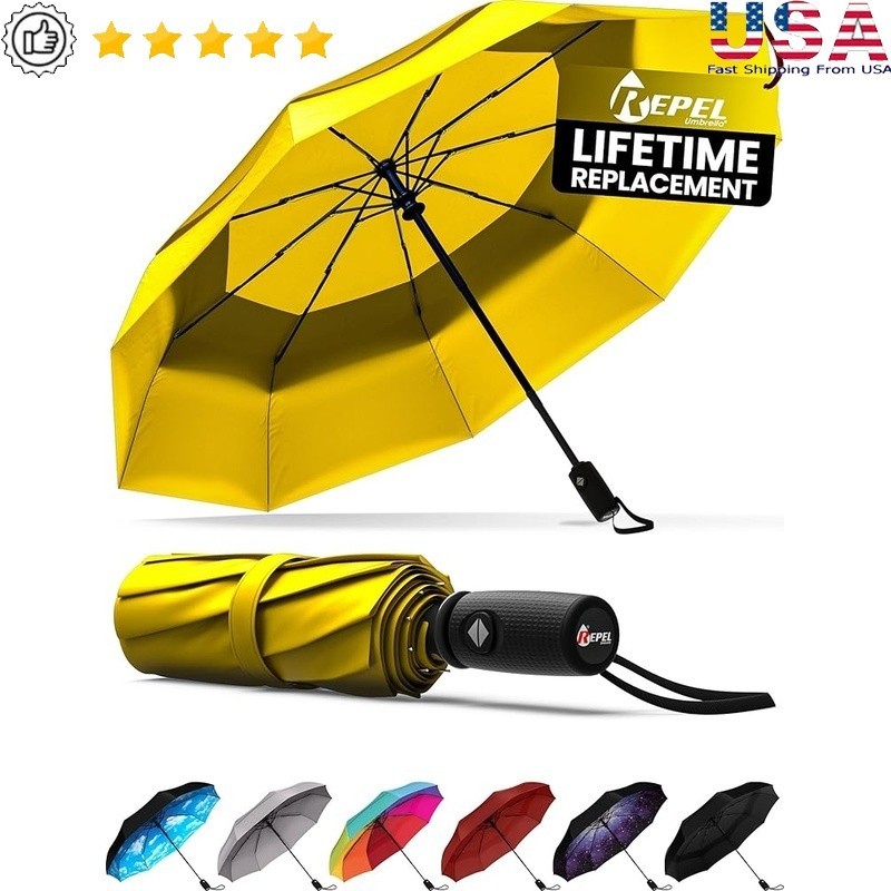 Compact Windproof Travel Umbrella Automatic Open Close Lightweight Waterproof US